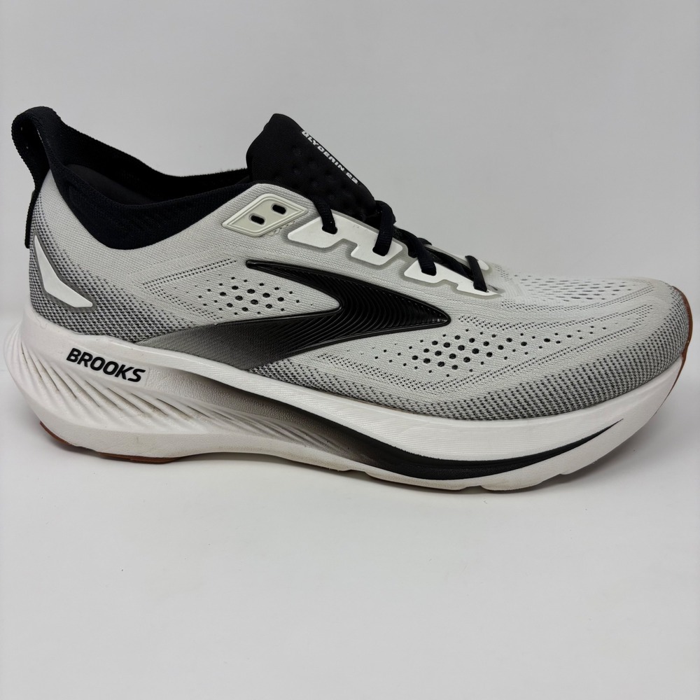 Brooks Glycerin 23 Mens Size 11 White Black Athletic Running Shoes (1104761D187)